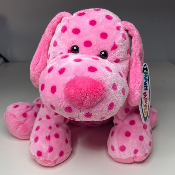 Vintage Mary Meyer Doggy Dots Plush 12” Pink Dog Polka Dot Stuffed Bean Bag NWT - Picture 1 of 12